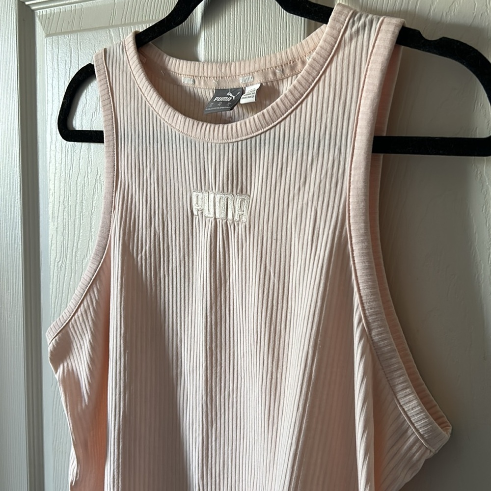 Puma | baby pink ribbed sleeveless workout‎ tank-top Size XL - Picture 4 of 10